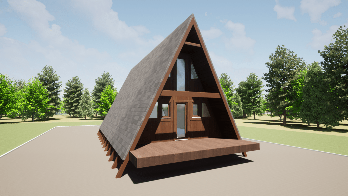chalet triangulaire en kit