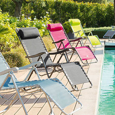 chaise longue jardin pliante