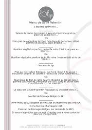 menu restaurant étoilé