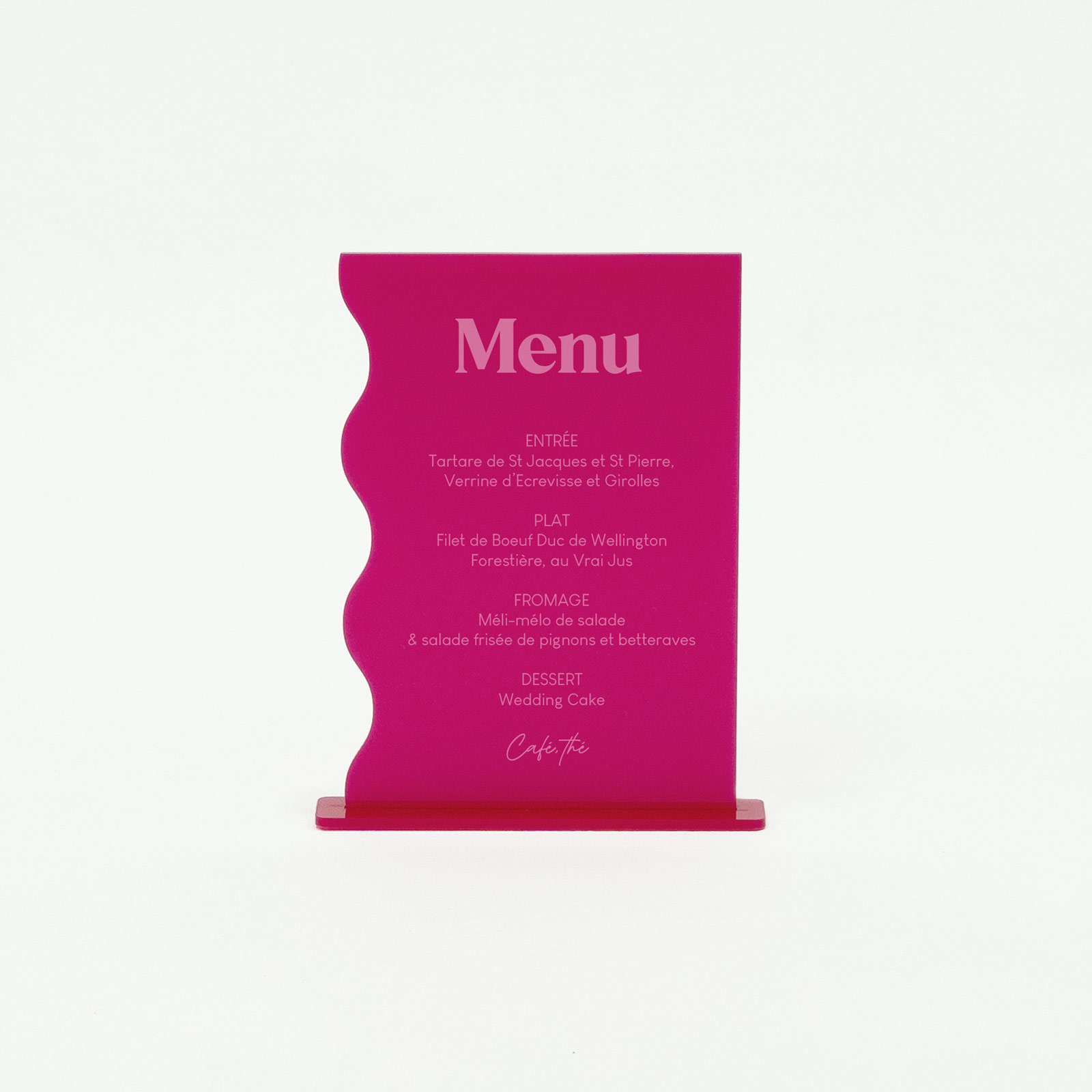 menu personnalisé