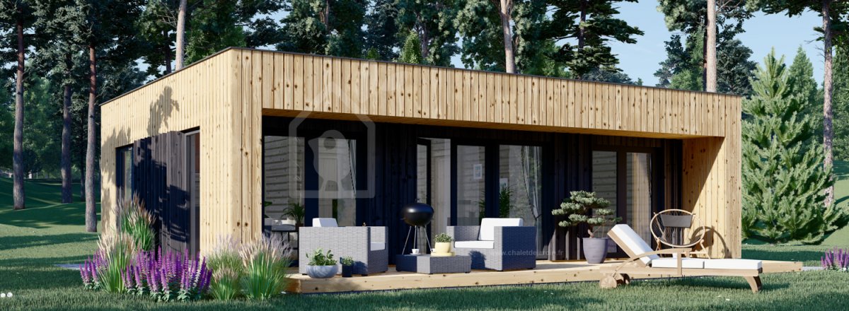 50m2 chalet en bois habitable tout equipe